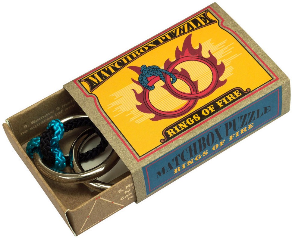 Огнени пръстени - 3D метален пъзел от серията "Matchbox Puzzle" - игра