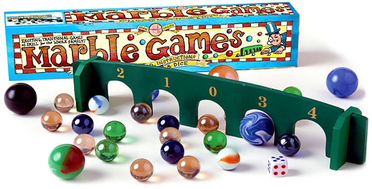 Стъклени топчета - Комплект с книжка с игри - игра