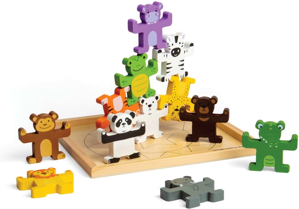 Диви животни Диви животни - Дървена игра за баланс - игра