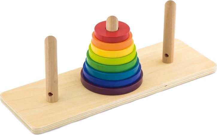 Кулата на Ханой - Детска математическа игра от дърво - играчка