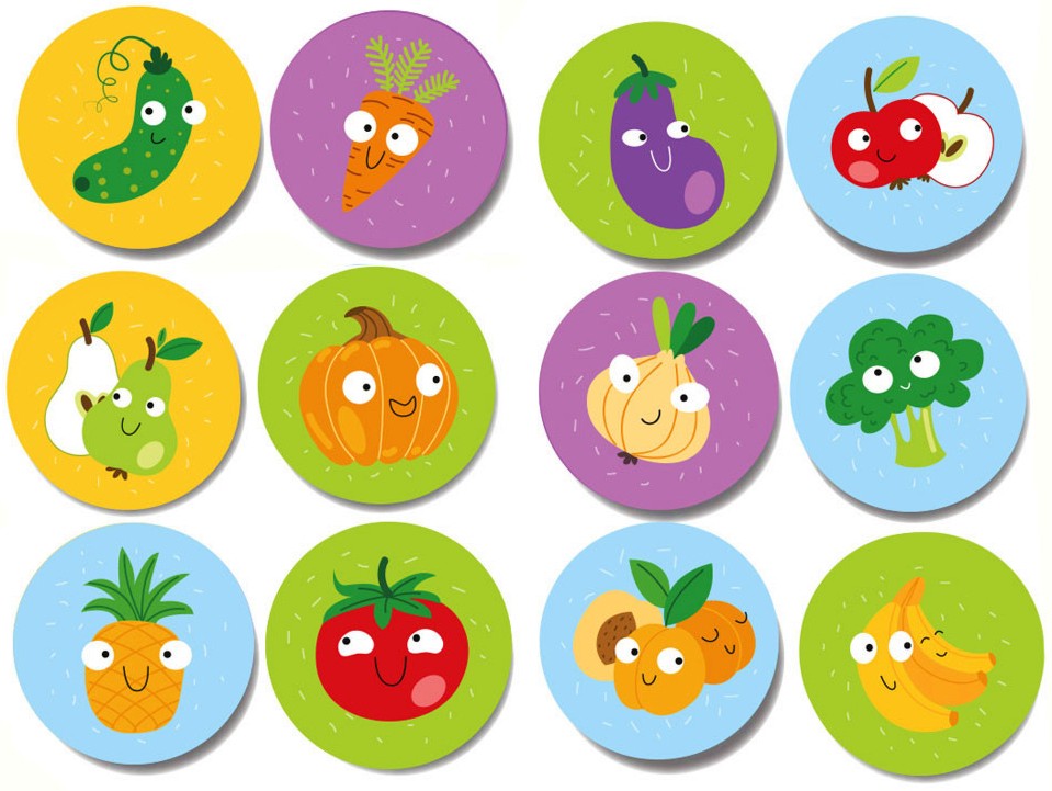 Плодове и зеленчуци - Мемо игра - игра