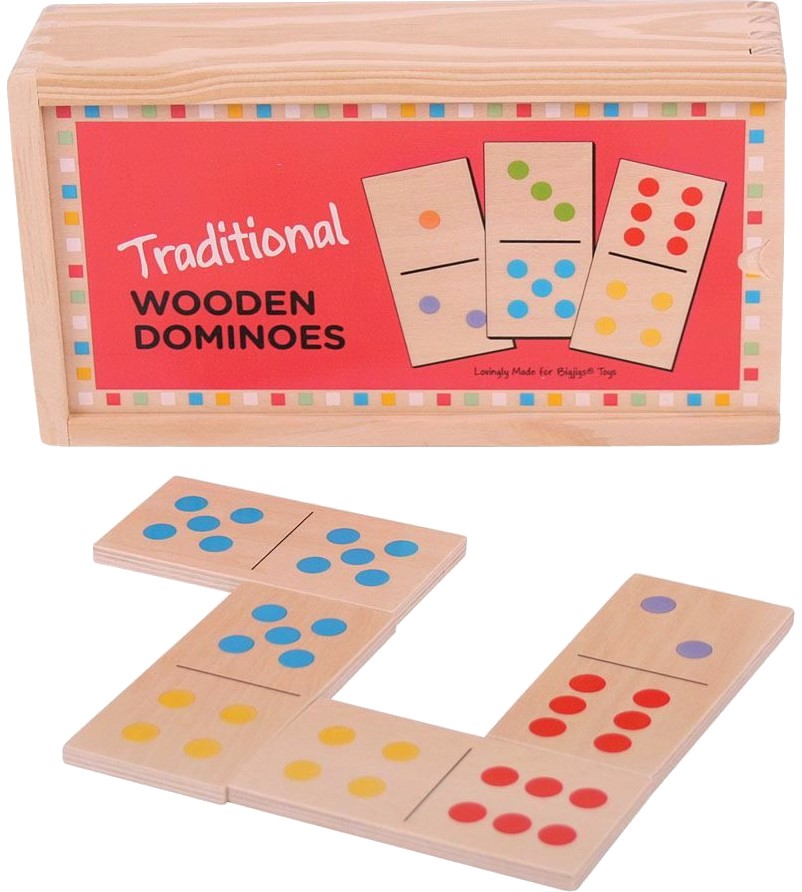 Класическо домино - Детски дървен комплект - игра