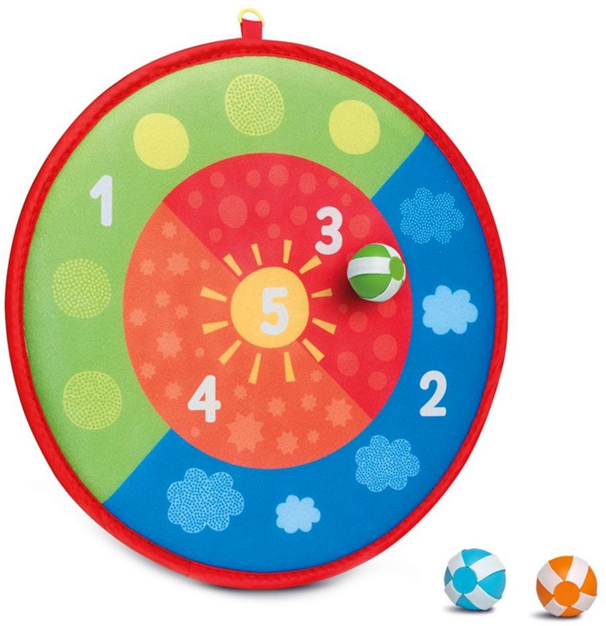 Детски дартс - Слънце - Комплект с 3 топчета с велкро - игра