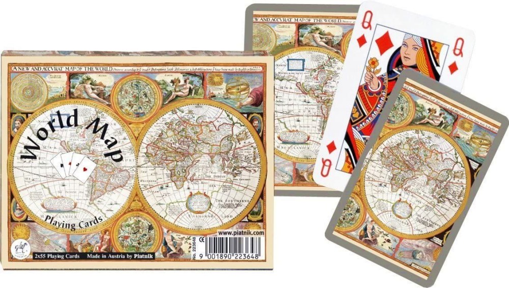 Карти за игра - World Map Карти за игра - World Map - Комплект от 2 тестета - игра