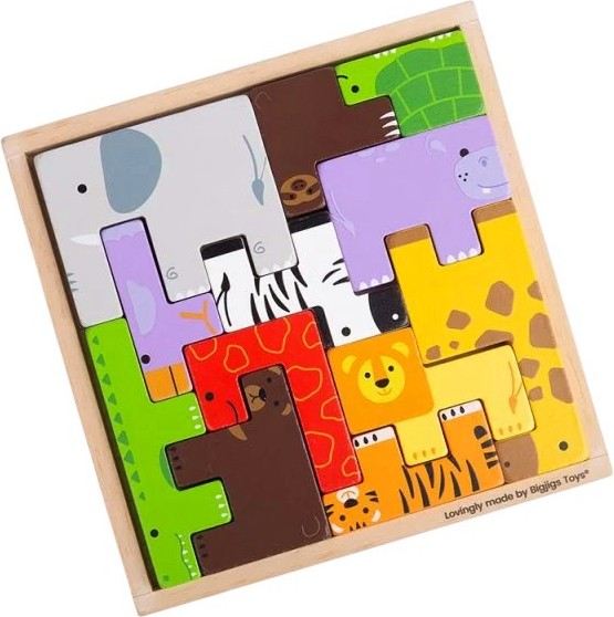 Животни Животни - Детски дървен танграм - игра