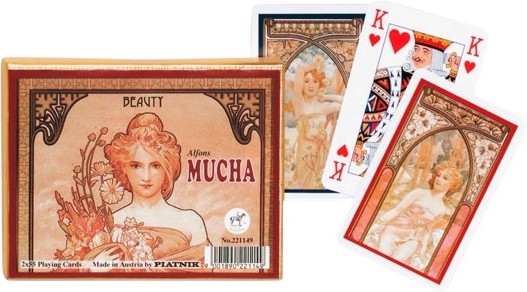 Карти за игра - Mucha Beauty Карти за игра - Mucha Beauty - Комплект от 2 тестета с илюстрации на Алфонс Муха - игра