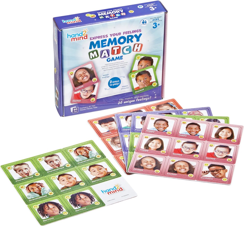 Изрази емоциите си Изрази емоциите си - Мемо игра с 80 карти - игра