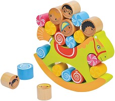 Конче - Детска игра за баланс с дървени елементи - игра