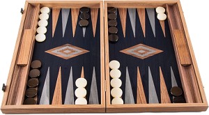 Ръчно инкрустирана табла - Луксозна кутия от американски орех и черен дъб - игра