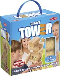 Дженга - Гигантска кула - Игра с 30 едри дървени елемента за редене - игра