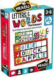 Бинго - Букви и думи - Образователна игра от серията "Headu: Методът Монтесори" - игра