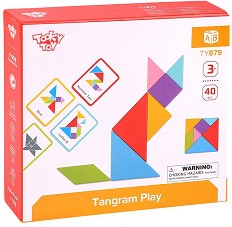 Танграм - Дървена логическа игра - игра