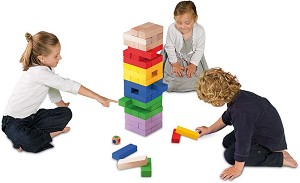 Цветна дженга гигант - Дървена игра с височина на кулата 60 cm - игра