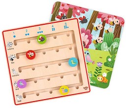Игра за броене - Птички и насекоми - Детска дървена образователна игра - игра
