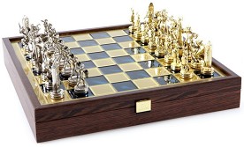 Шах - Гръцка митология - Луксозен комплект от месинг и дърво - игра