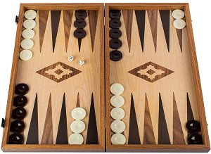 Табла - Абанос и дъб - Луксозен комплект с размери 48 x 52 cm - игра