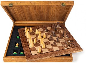 Шах - Модернистичен стил - Луксозен дървен комплект - игра