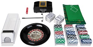 Комплект за рулетка и покер - В метален куфар - игра